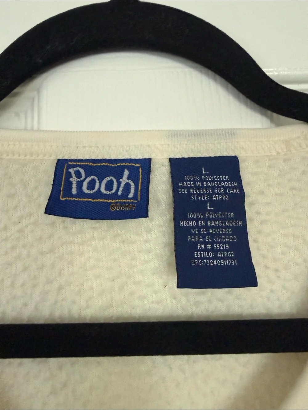 Vintage Disney Winnie the Pooh Fleece Pullover L Pooh Gallery Cream Embroidered
